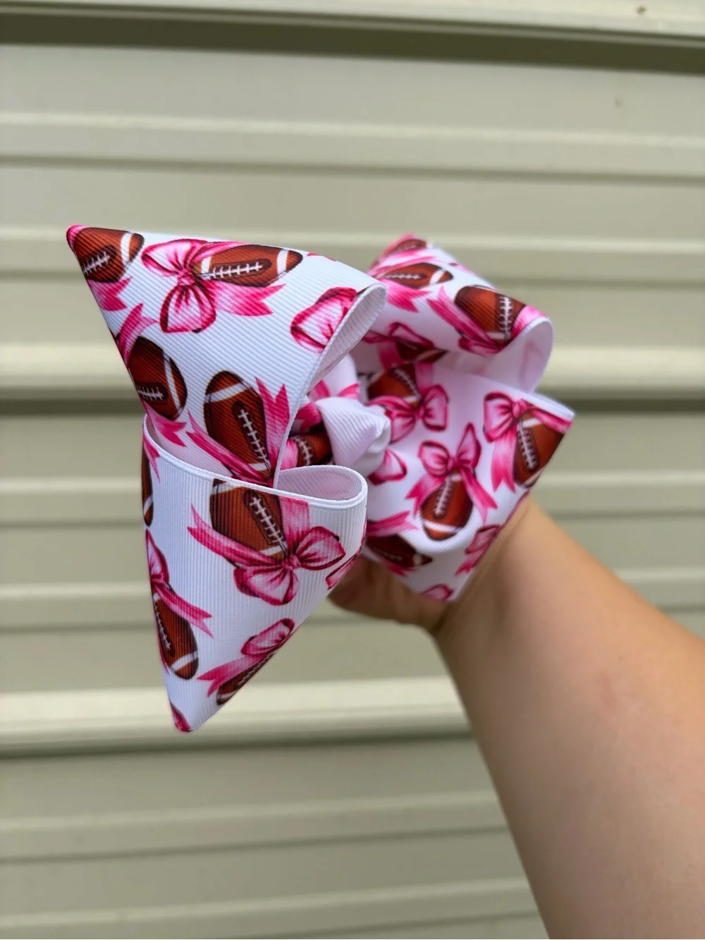 5 Inch Boutique Girls Football Themed Bow